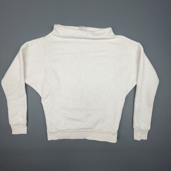 Anthropologie Postmark Sweater Womens XS Cream Heathered Slouchy Funnel Neck - Picture 1 of 7